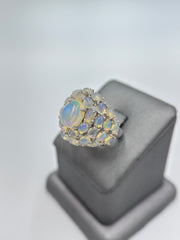 Colleen Lopez Sterling Silver Ethiopian Opal Cocktail Ring, Size 8