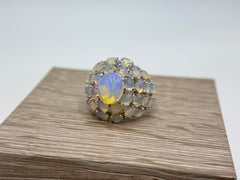 Colleen Lopez Sterling Silver Ethiopian Opal Cocktail Ring, Size 8