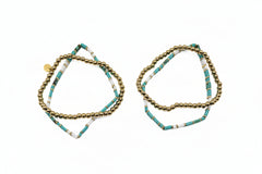 JK NY Beaded Stretch Blue Bracelet 4piece Set