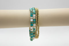 JK NY Beaded Stretch Blue Bracelet 4piece Set