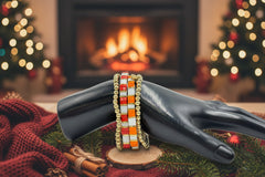 JK NY Beaded Stretch Red/Orange Bracelet 4piece Set