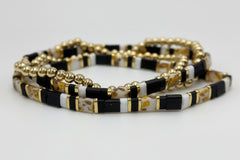 JK NY Beaded Stretch Black Bracelet 4piece Set