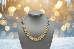 R.J. Graziano Two-tone Pave Link Necklace, 18"