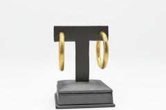 Bellezza Bronze Textured Tubular ClipOn Hoop Earrings 1-1/2"