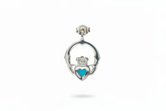 JMH Jewellery Sleeping Beauty Turquoise Sterling Silver Earrings, Size 1-1/4"