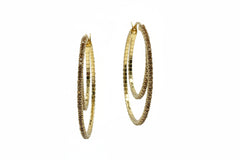 R.J. Graziano "Double Dazzle" Crystal Hoop Earrings 2piece Set