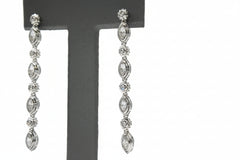 Doris Panos Sterling Silver Daphne Cubic Zirconia Linear Earrings, 2-1/4"