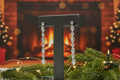 Doris Panos Sterling Silver Daphne Cubic Zirconia Linear Earrings, 2-1/4"