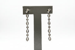 Doris Panos Sterling Silver Daphne Cubic Zirconia Linear Earrings, 2-1/4"