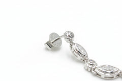 Doris Panos Sterling Silver Daphne Cubic Zirconia Linear Earrings, 2-1/4"