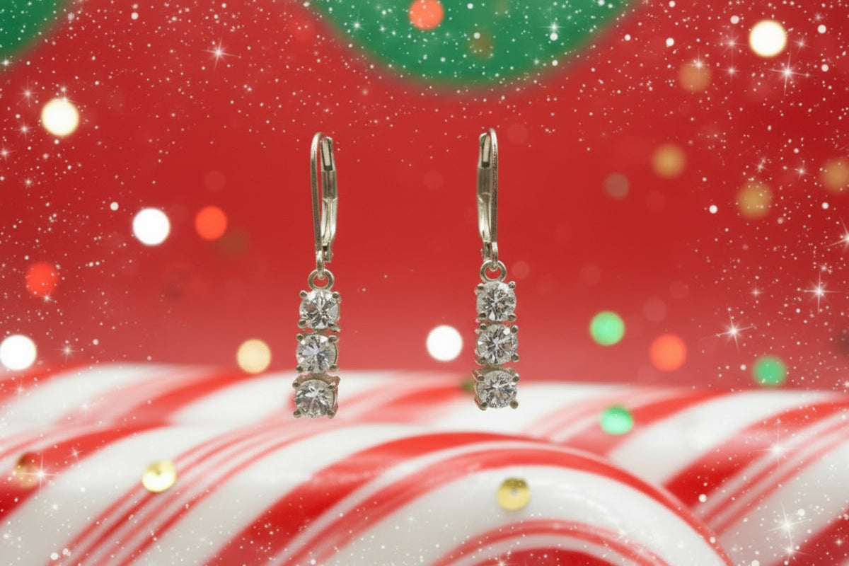 Herkimer Mines Sterling Silver Connection  Round Drop Earrings.