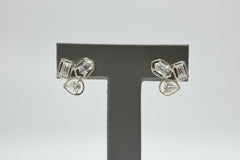 Herkimer Mines Sterling Silver "Diamond" Quartz Multi-Cut Stone Stud Earrings