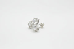 Herkimer Mines Sterling Silver "Diamond" Quartz Multi-Cut Stone Stud Earrings
