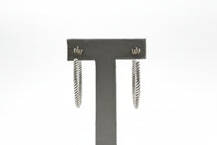 Stately Steel 40mm Twisted Oxidized Hoop Earrings