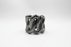 Melania Jewelry Gunmetal Dual Finish Link Design Stretch Bracelet.