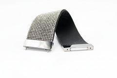 Stately Steel Magnetic Clear Crystal Bracelet – 8" Large