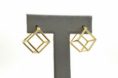 David Markstein Bronze Gold Tone Geometric 7/8" Hoop Earrings