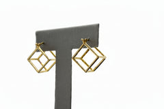 David Markstein Bronze Gold Tone Geometric 7/8" Hoop Earrings