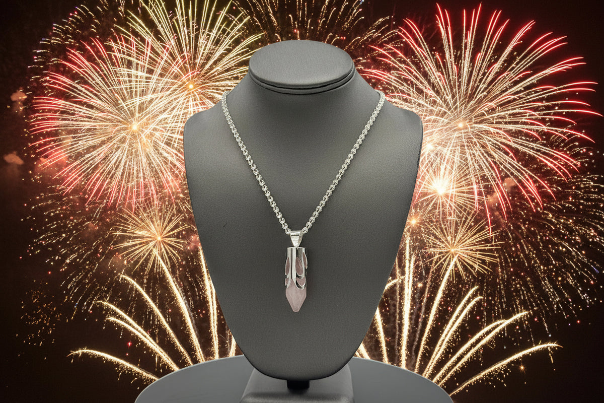 Jay King Sterling Silver Rose Quartz Pendulum Chain Necklace,