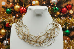 Marla Wynne Goldtone Oval Link Multistrand Adjustable Necklace 19"
