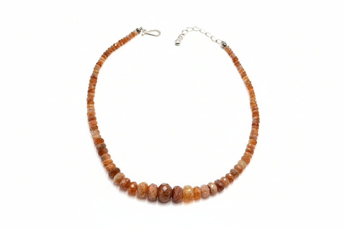 Jay King Sterling Silver Red Sunstone Beaded Graduated Necklace, 18"