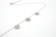 Doris Panos Sterling Silver Vanity Floral Cubic Zirconia Station Necklace, 18"