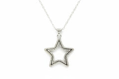 Collar de plata de ley Or Paz con textura orgánica y motivo de corazón. 45 cm