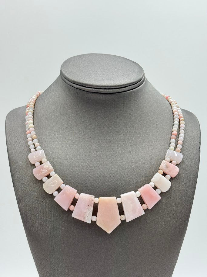 Jay King Sterling Silver Peruvian Pink Opal Necklace, 18"