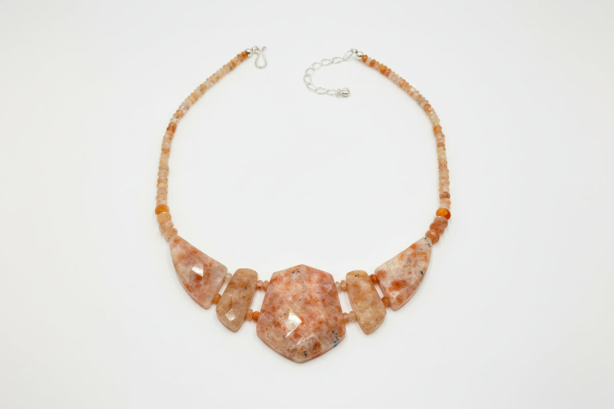 Jay King Sterling Silver Tanzanian Red Sunstone Necklace, 18"