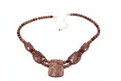 Jay King Strawberry Quartzite Sterling Silver Necklace Pink Nigeria .925