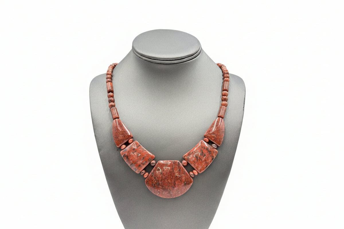 Jay King Sterling Silver Indonesian Red Quartzite Necklace 18" .925