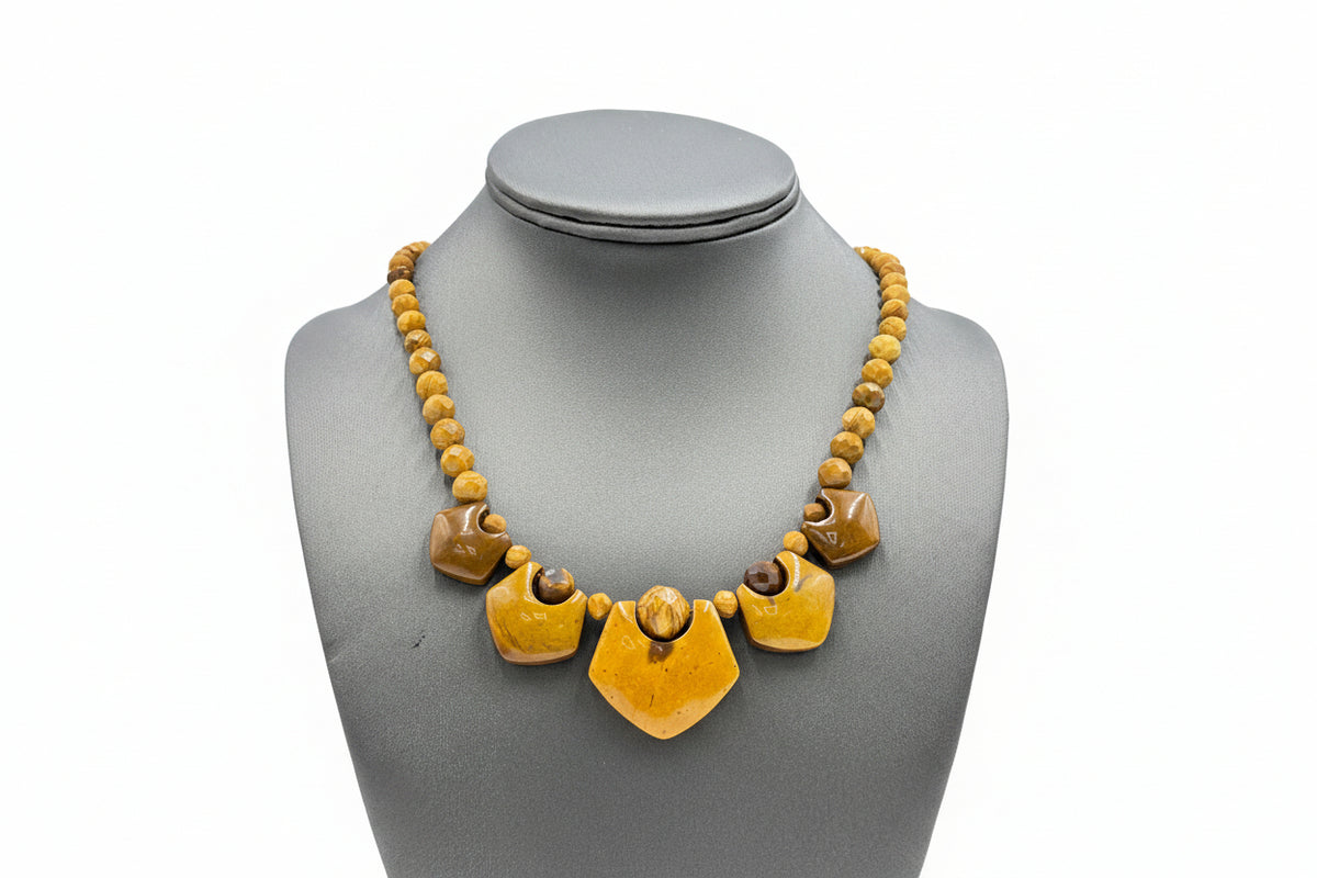 Jay King Sterling Silver Desert Sunset Stone Necklace 18" Australia .925