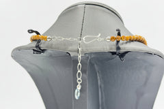 Jay King Sterling Silver Desert Sunset Stone Necklace 18" Australia .925