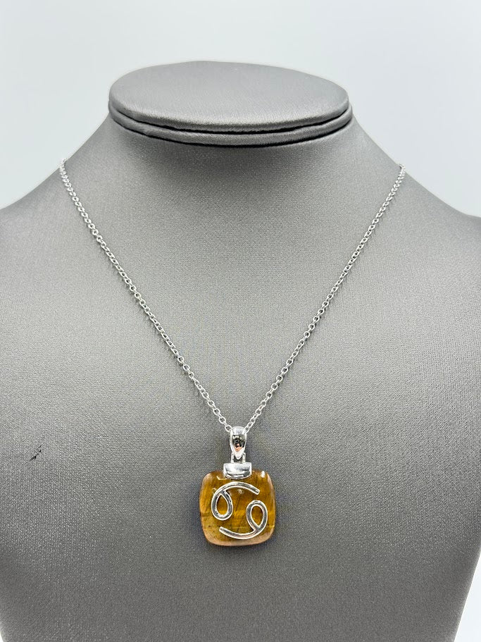 Generation Gems Sterling Silver Gemstone Zodiac Pendant with 18" Chain