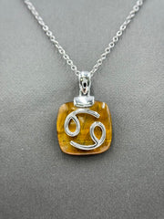 Generation Gems Sterling Silver Gemstone Zodiac Pendant with 18" Chain