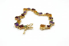 Paul Deasy Sterling Silver Amethyst, Citrine & Garnet Bracelet, 7-1/2'