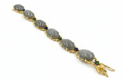 Colleen Lopez Sterling Silver Goldclad Gray Moonstone Muti-gems Station Bracelet, 7-3/4"