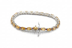 Pulsera de tenis Colleen Lopez Madeira con citrino y circonita blanca, 18 cm