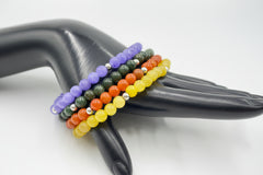 Jade of Yesteryear Set of Four Jade Bead Stretch Bracelets