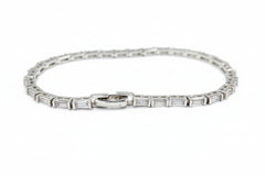Absolute Sterling Silver Clear Cubic Zirconia Tennis Bracelet, 6"