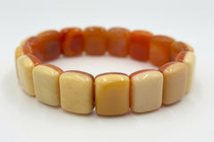 Jay King Sterling Silver Two-tone Chalcedony Reversible Stretch Bracelet, 6-3/4"