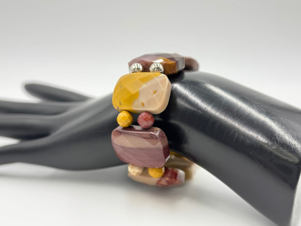 Jay King Multicolor Mookaite Bead Stretch Bracelet, 7" to 7-1/2"
