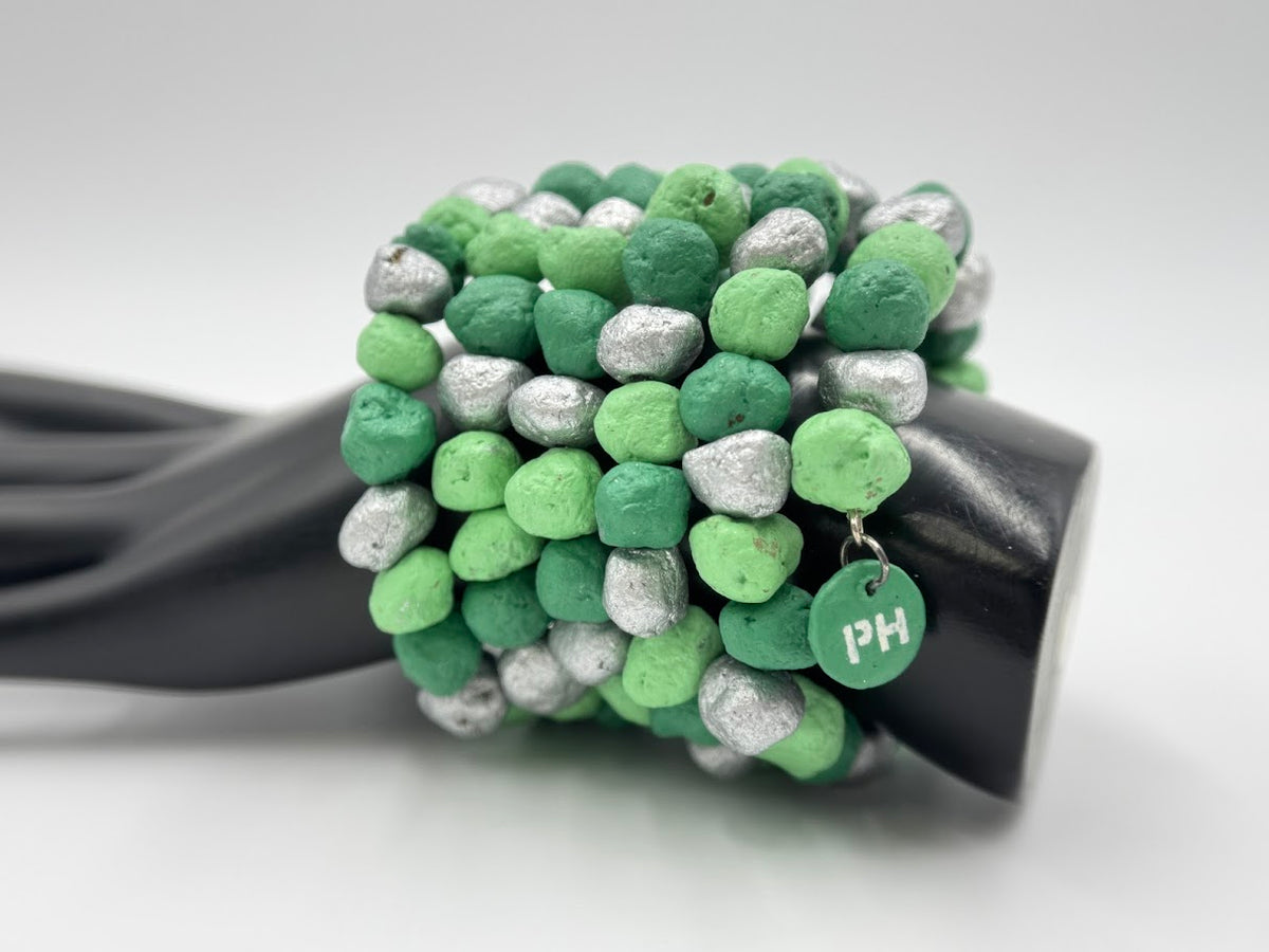 HSN Floreia  Seed Coil Green Bead Bracelet