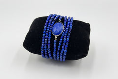Jay King Sterling Silver Lapis 7-Strand Layered Magnetic Bracelet, 6-3/4"