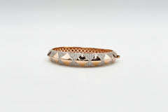 Bronzo Italia Rose Bronze Crystal Hinged Bangle Bracelet, 6-3/4"