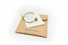 Samantha Wills Goldtone “Here Comes the Sun” Petite Blue Calcite Cuff Bracelet