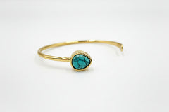 Samantha Wills Goldtone “Here Comes the Sun” Petite Blue Calcite Cuff Bracelet