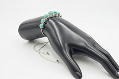 Generation Gems Round Turquoise Cabochon Adjustable Bracelet – Sterling Silver