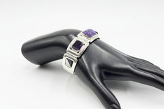 Jay King Sterling Silver Charoite & Amethyst Cuff Bracelet, 6-3/4"