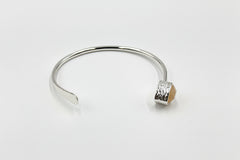 Samantha Wills Silvertone “Here Comes the Sun” Petite Peach Gibbsite Cuff Bracelet